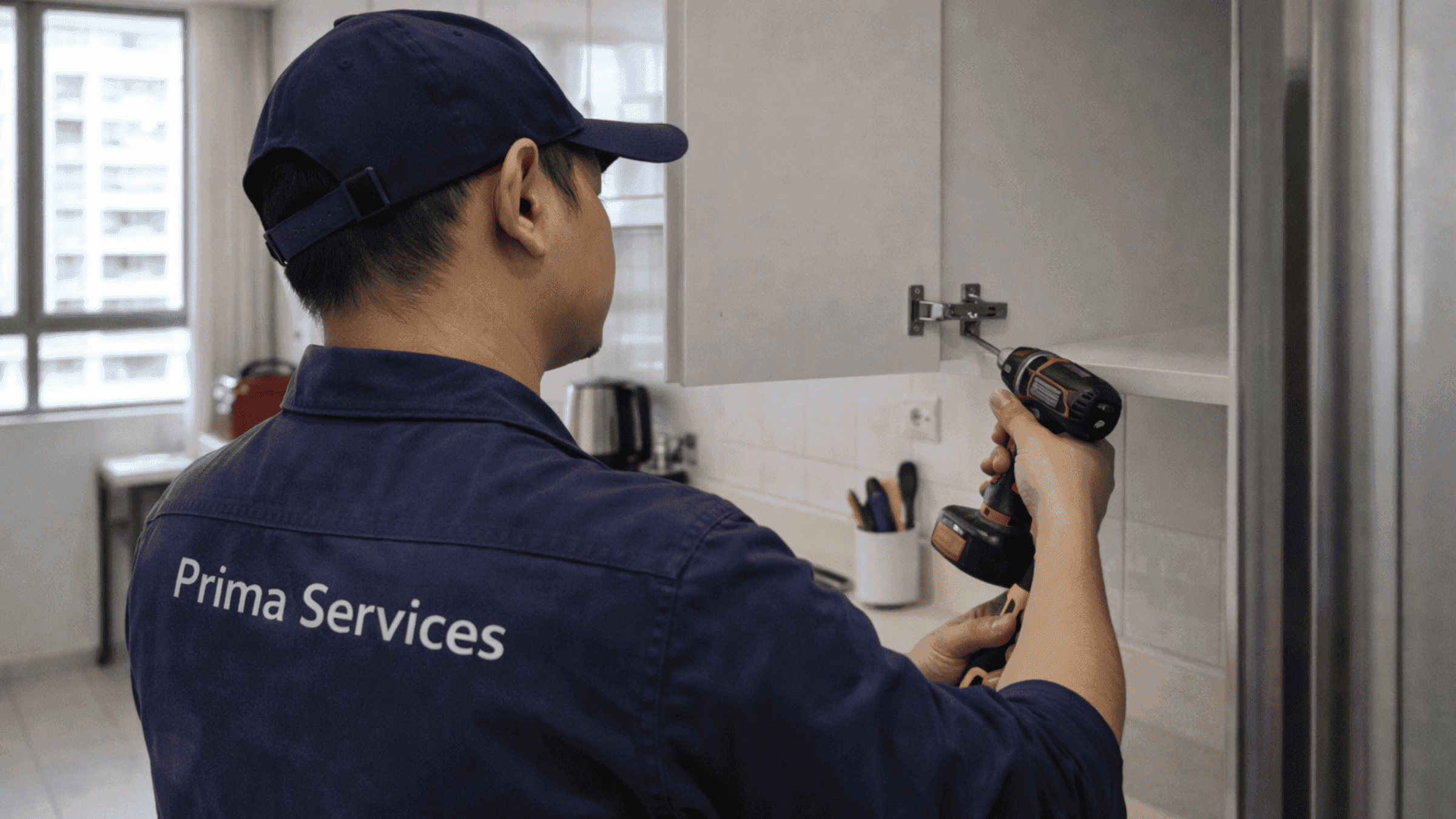 Cabinet and hinge repair service in Singapore for kitchens, wardrobes, and bathrooms