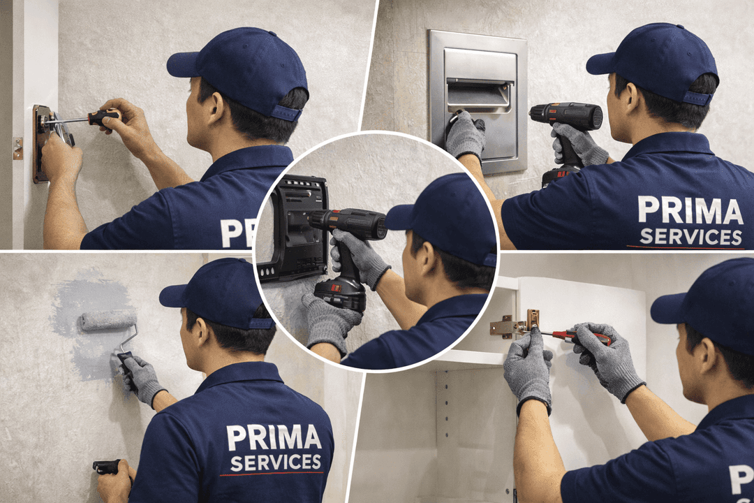 Experienced handyman performing home repairs in a Singapore home